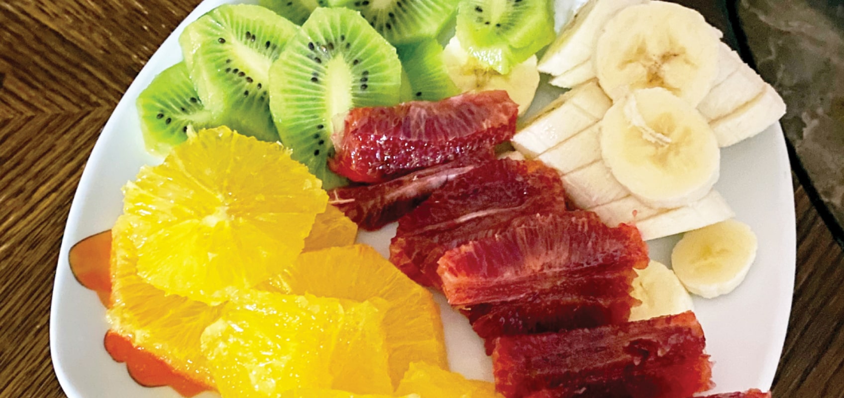 chopped fruits on a plate