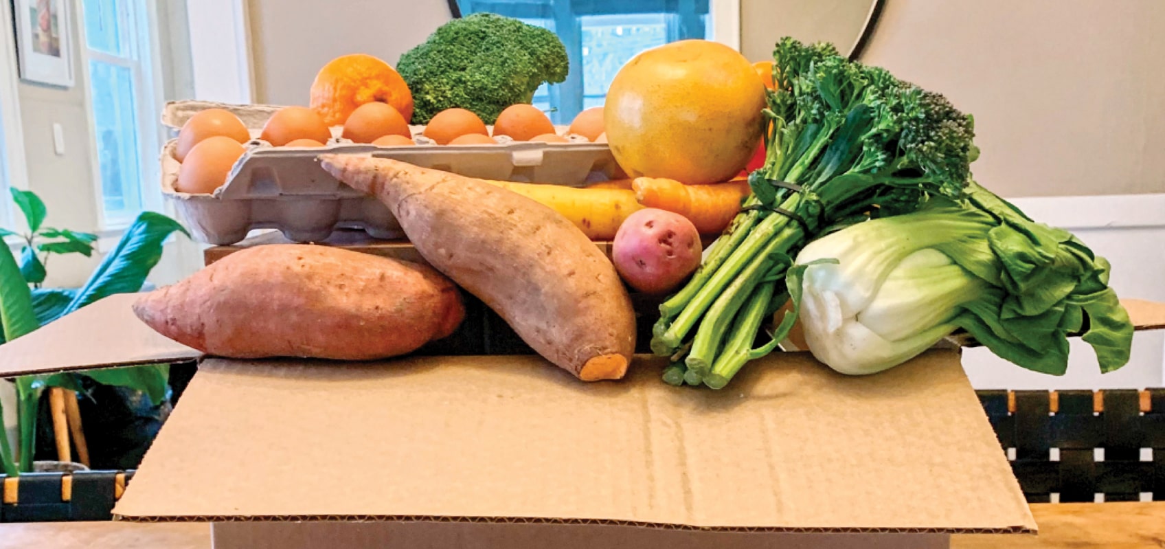 Box of various vegetables