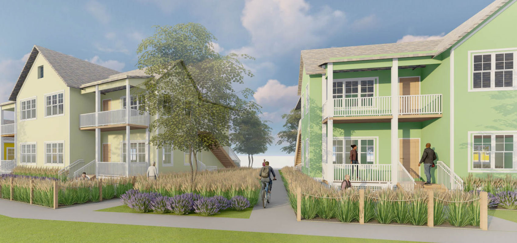 rendering of the cove at sylvan beach cottages