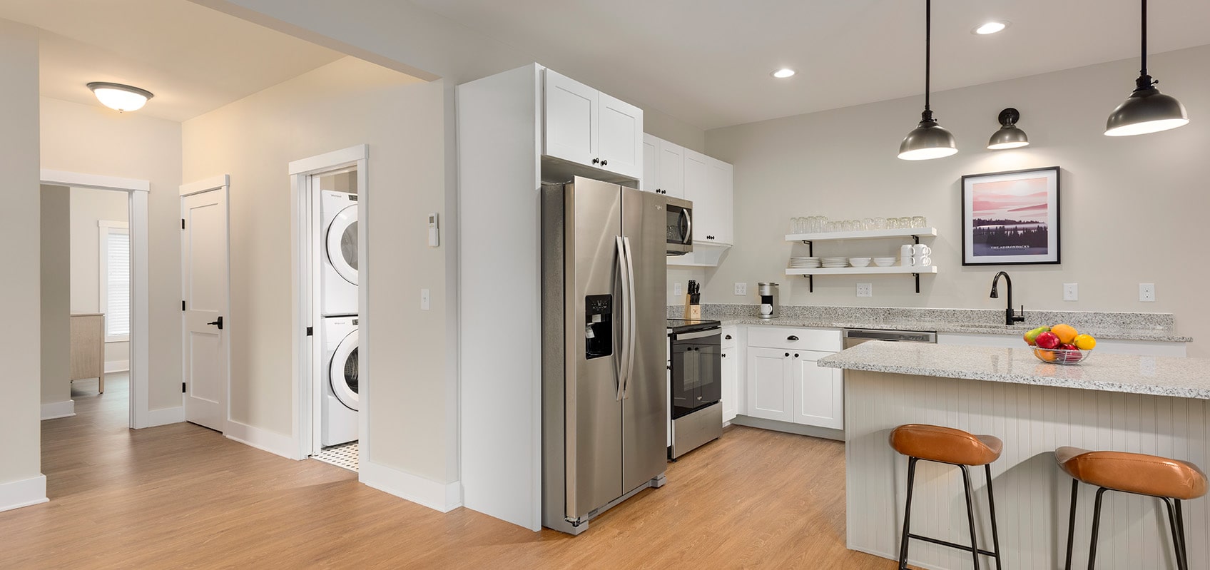 Kitchen in quad cottage