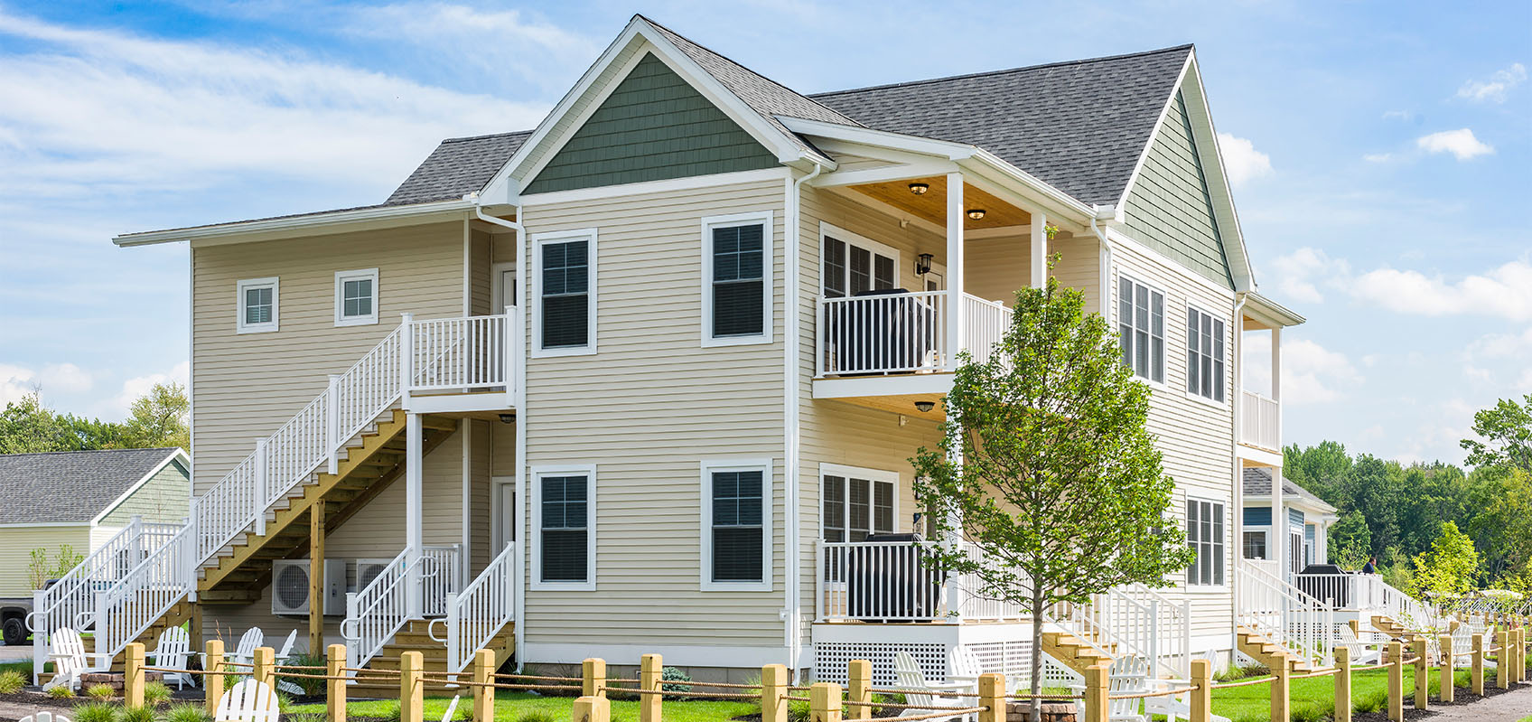 exterior view of quad cottage