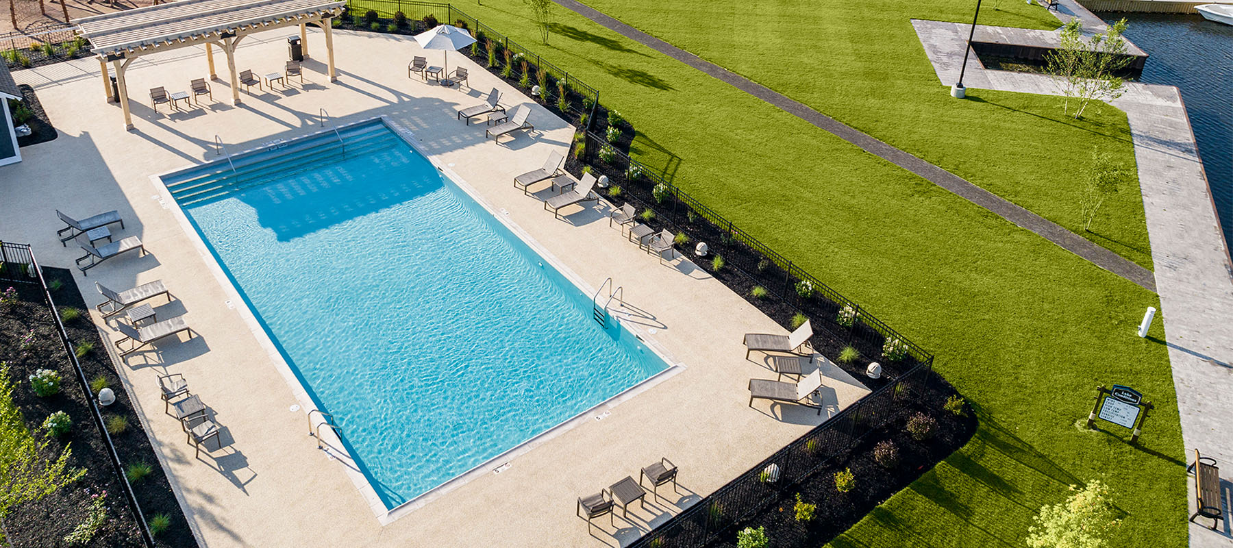 Aerial view of pool at the Cove