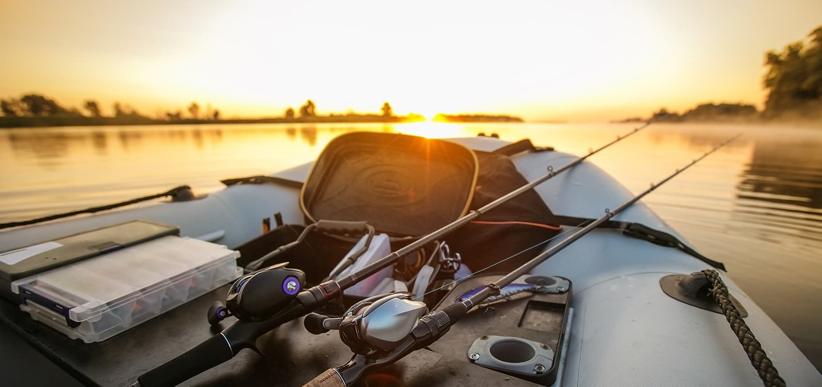 boat with fishing gear