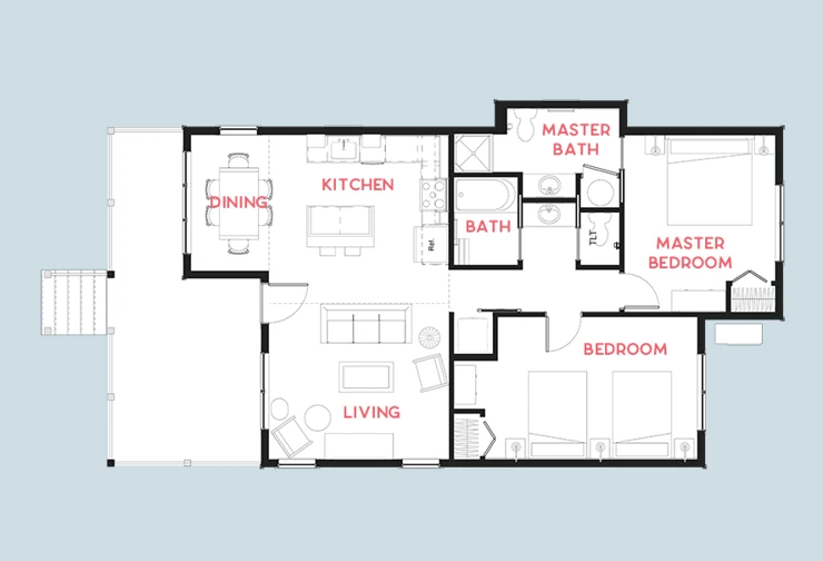 2-Bedroom Cottages Floorplan
