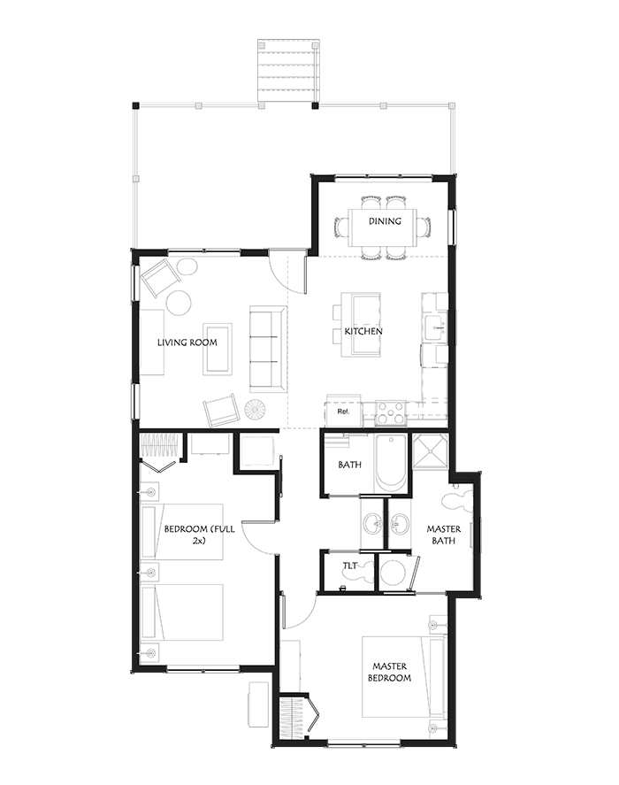 2 Bedroom Cottag Floor Plan