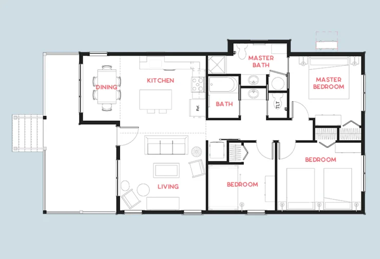 3-Bedroom Cottages Floorplan