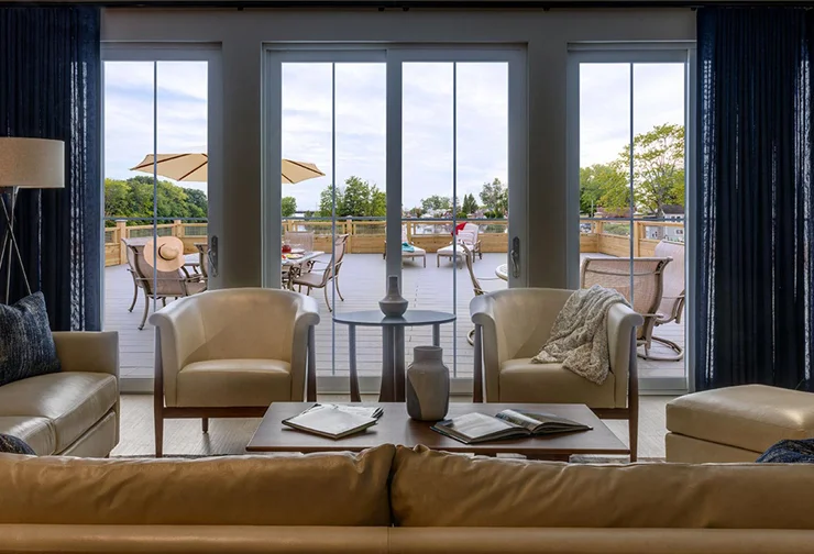 Admiral's Quarters Living Room View of Deck