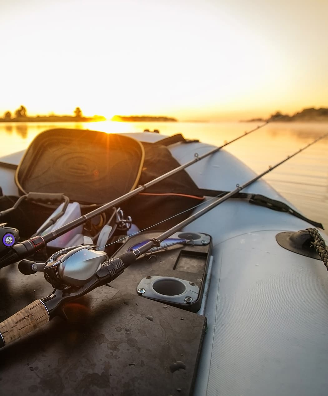 boat with fishing gear